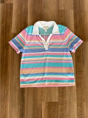 Lilly Pulitzer Pastel Stripe Terry Polo in Pink, Blue, Mint & Peach